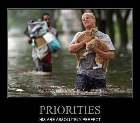 Priorities: His are absolutely perfect!